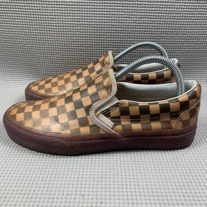 RARE Vans Classic SlipOn Rubberized Purple Checkerboard Women’s 8.5 Men’s 7